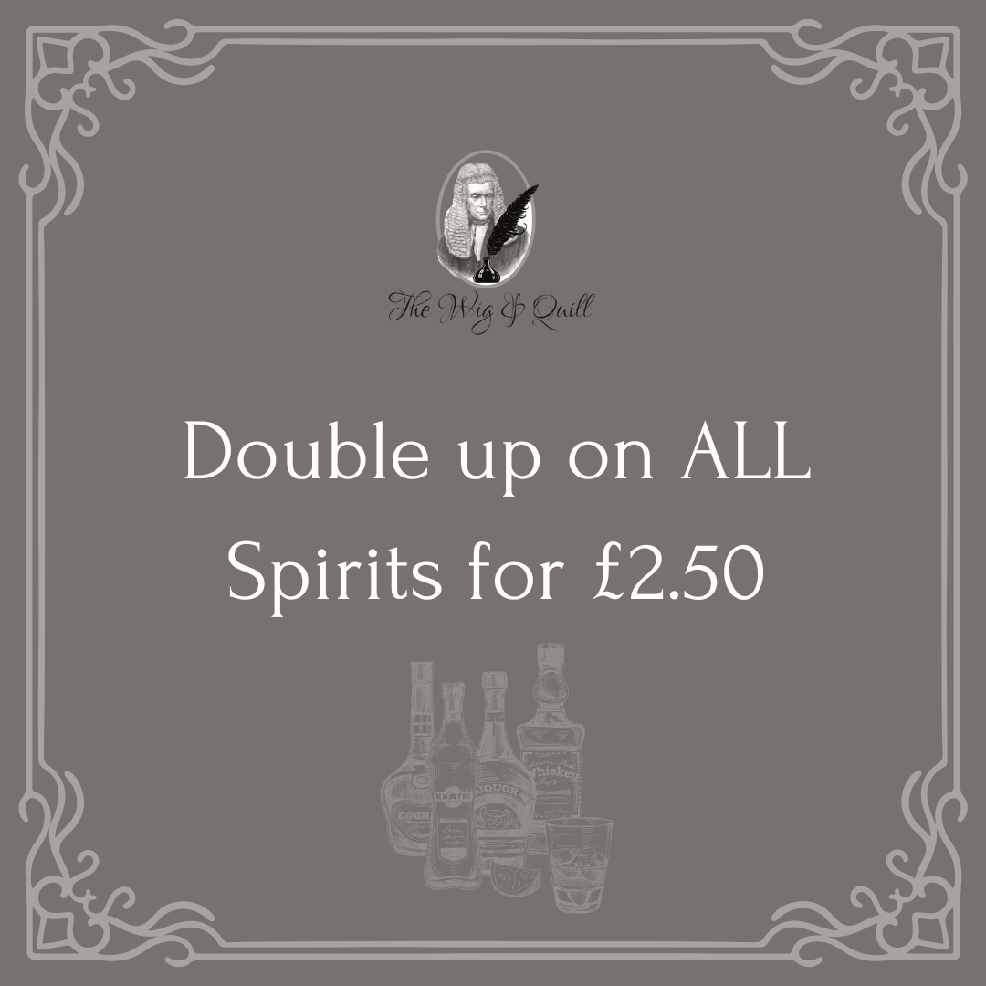 Double up on all Spirits Double the Fun, Double the Spirit: For Just £2.50
