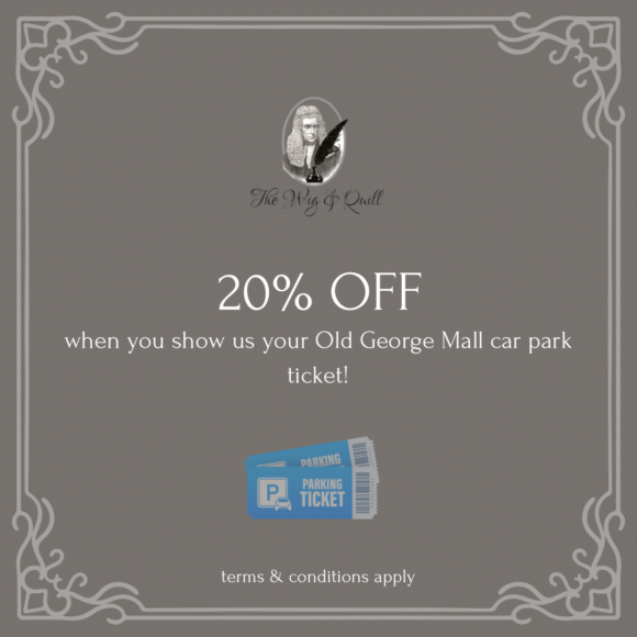 20% Off Your Food Bill with an Old George Mall Parking Ticket!
